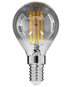 GLOBOSTAR® SPHERE 99063 Λάμπα E14 G45 LED 4W 400lm 360° AC 220-240V IP20 Θερμό Λευκό 2700K Dimmable - Filament Chip - Μαύρο Φιμέ - Μ4.5 x Π4.5 x Υ8.1cm - 3 Χρόνια Εγγύηση