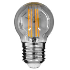 GLOBOSTAR® SPHERE 99065 Λάμπα E27 G45 LED 6W 600lm 360° AC 220-240V IP20 Θερμό Λευκό 2700K Dimmable - Long Filament Chip - Μαύρο Φιμέ - Μ4.5 x Π4.5 x Υ7.7cm - 3 Χρόνια Εγγύηση
