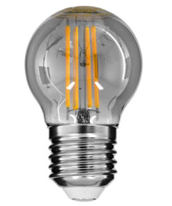 GLOBOSTAR® SPHERE 99065 Λάμπα E27 G45 LED 6W 600lm 360° AC 220-240V IP20 Θερμό Λευκό 2700K Dimmable - Long Filament Chip - Μαύρο Φιμέ - Μ4.5 x Π4.5 x Υ7.7cm - 3 Χρόνια Εγγύηση