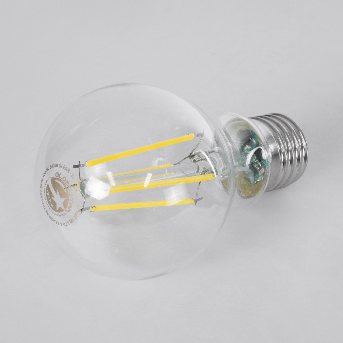 GLOBOSTAR® GLOBE 99091 Λάμπα E27 A60 LED 4W 840lm 360° AC 220-240V IP20 Φυσικό Λευκό 4500K - Long Filament Chip - Διάφανο - Μ6 x Π6 x Υ11cm - 3 Χρόνια Εγγύηση - Image 3