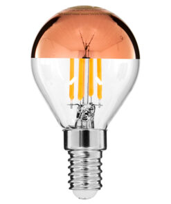 GLOBOSTAR® SPHERE 99109 Λάμπα E14 G45 LED 4W 420lm 320° AC 220-240V IP20 Ultra Θερμό Λευκό 2200K Dimmable - Filament Chip - Διάφανο με Χάλκινο Ανεστραμμένο Καθρέπτη - Μ4.5 x Π4.5 x Υ8.1cm - 3 Χρόνια Εγγύηση