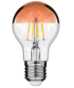 GLOBOSTAR® GLOBE 99111 Λάμπα E27 A60 LED 8W 840lm 320° AC 220-240V IP20 Ultra Θερμό Λευκό 2200K Dimmable - Filament Chip - Διάφανο με Χάλκινο Ανεστραμμένο Καθρέπτη - Μ6 x Π6 x Υ11cm - 3 Χρόνια Εγγύηση
