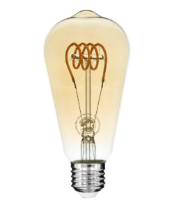 Alternative view of GLOBOSTAR® PEAR 99141 Λάμπα E27 ST64 LED 4W 280lm 360° AC 220-240V IP20 Ultra Θερμό Λευκό 2200K Dimmable - Soft T Spiral Filament Chip - Μελί - Μ6.4 x Π6.4 x Υ14cm - 3 Χρόνια Εγγύηση