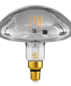 GLOBOSTAR® MUSHROOM 99174 Λάμπα E27 MR200 LED 6W 480lm 360° AC 220-240V IP20 Θερμό Λευκό 2700K Dimmable - Soft T Spiral Filament Chip - Μαύρο Φιμέ - Μ19.5 x Π19.5 x Υ20cm - 3 Χρόνια Εγγύηση