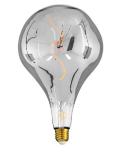GLOBOSTAR® ROCK 99176 Λάμπα E27 R170 LED 6W 480lm 360° AC 220-240V IP20 Θερμό Λευκό 2700K Dimmable - Soft S Spiral Filament Chip - Μαύρο Φιμέ - Μ16.7 x Π16.7 x Υ29cm - 3 Χρόνια Εγγύηση