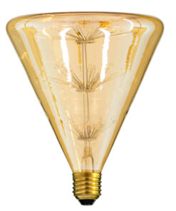 GLOBOSTAR® CONICAL 99213 Λάμπα E27 CNC150 LED 4W 400lm 360° AC 220-240V IP20 Ultra Θερμό Λευκό 2200K - Diode HP Filament Chip - Μελί - Μ14.3 x Π14.3 x Υ17.5cm - 3 Χρόνια Εγγύηση