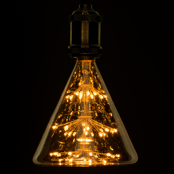 GLOBOSTAR® CONICAL 99213 Λάμπα E27 CNC150 LED 4W 400lm 360° AC 220-240V IP20 Ultra Θερμό Λευκό 2200K - Diode HP Filament Chip - Μελί - Μ14.3 x Π14.3 x Υ17.5cm - 3 Χρόνια Εγγύηση - Image 2