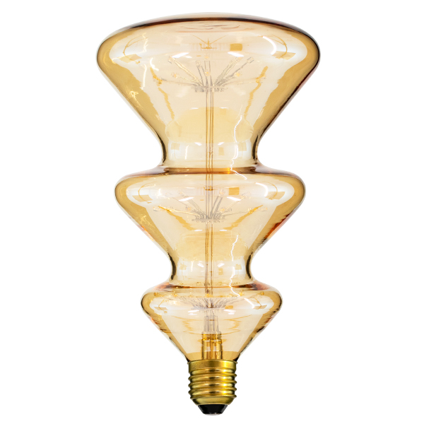GLOBOSTAR® DECOTREE 99215 Λάμπα E27 CM115 LED 4W 400lm 360° AC 220-240V IP20 Ultra Θερμό Λευκό 2200K - Diode HP Filament Chip - Μελί - Μ12.1 x Π12.1 x Υ22cm - 3 Χρόνια Εγγύηση