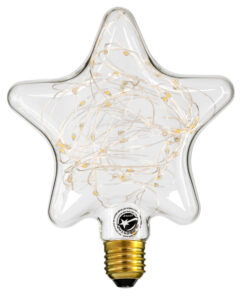 GLOBOSTAR® DECOSTAR 99224 Λάμπα E27 DSC125 LED 2W 160lm 360° AC 220-240V IP20 Θερμό Λευκό 2700K - Copper String Chip - Διάφανο - Μ15 x Π6 x Υ18cm - 3 Χρόνια Εγγύηση