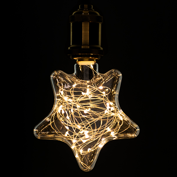 GLOBOSTAR® DECOSTAR 99224 Λάμπα E27 DSC125 LED 2W 160lm 360° AC 220-240V IP20 Θερμό Λευκό 2700K - Copper String Chip - Διάφανο - Μ15 x Π6 x Υ18cm - 3 Χρόνια Εγγύηση - Image 2