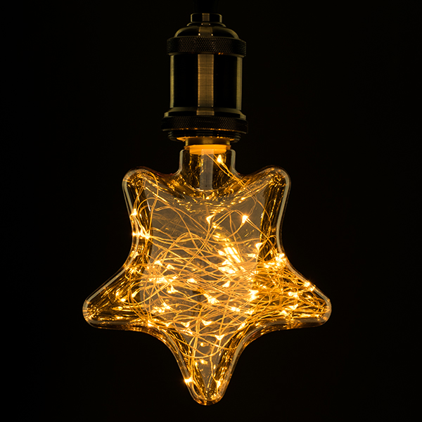 GLOBOSTAR® DECOSTAR 99225 Λάμπα E27 DSC125 LED 2W 150lm 360° AC 220-240V IP20 Ultra Θερμό Λευκό 2200K - Copper String Chip - Μελί - Μ15 x Π6 x Υ18cm - 3 Χρόνια Εγγύηση - Image 2