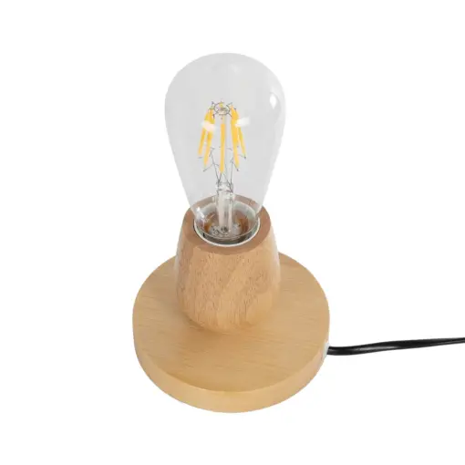 GLOBOSTAR® ROUND 99402 Μοντέρνο Επιτραπέζιο Φωτιστικό Πορτατίφ με Ντουί 1 x E27 AC 220-240V IP20 - Μπεζ - M12 x Π12 x Υ10cm - Image 4