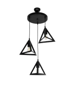 Alternative view of GLOBOSTAR® TRIANGLE 203-0160 Μοντέρνο Κρεμαστό Φωτιστικό Οροφής με Ντουί 3 x E27 AC 220-240V IP20 - Μάυρο - Μ67 x Π67 x Υ50cm