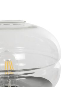 GLOBOSTAR® JAVAN 999-0036 Μοντέρνο Επιτραπέζιο Φωτιστικό Πορτατίφ με Ντουί 1 x E27 AC 220-240V IP20 – Διάφανο & Μαύρο – Μ30 x Π30 x Υ40cm
