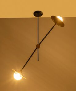 GLOBOSTAR® JOLIET 999-0043 Μοντέρνο Φωτιστικό Οροφής με Ντουί 2 x G9 AC 220-240V IP20 – Μαύρο & Χρυσό – Μ93 x Π20 x Υ106cm