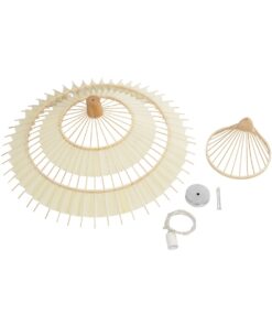GLOBOSTAR® VENTALIA 999-0066 Boho Κρεμαστό Φωτιστικό Οροφής με Ντουί 1 x E27 AC 220-240V IP20 – Μπεζ – Μ83 x Π83 x Υ36cm