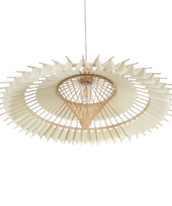 GLOBOSTAR® VENTALIA 999-0066 Boho Κρεμαστό Φωτιστικό Οροφής με Ντουί 1 x E27 AC 220-240V IP20 – Μπεζ – Μ83 x Π83 x Υ36cm