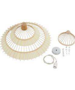 GLOBOSTAR® VENTALIA 999-0067 Boho Κρεμαστό Φωτιστικό Οροφής με Ντουί 1 x E27 AC 220-240V IP20 – Μπεζ – Μ60 x Π60 x Υ30cm