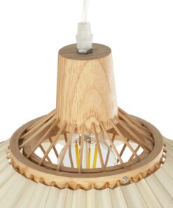 GLOBOSTAR® VENTALIA 999-0068 Boho Κρεμαστό Φωτιστικό Οροφής με Ντουί 1 x E27 AC 220-240V IP20 – Μπεζ – Μ40 x Π40 x Y23cm