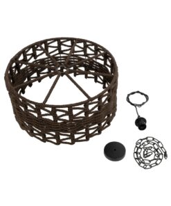 GLOBOSTAR® VERA 999-0069 Boho Κρεμαστό Φωτιστικό Οροφής με Ντουί 1 x E27 AC 220-240V IP20 – Καφέ – Μ50 x Π50 x Υ25cm