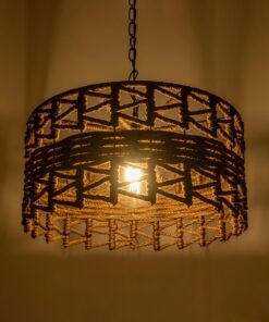 GLOBOSTAR® VERA 999-0069 Boho Κρεμαστό Φωτιστικό Οροφής με Ντουί 1 x E27 AC 220-240V IP20 – Καφέ – Μ50 x Π50 x Υ25cm