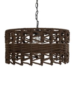 GLOBOSTAR® VERA 999-0069 Boho Κρεμαστό Φωτιστικό Οροφής με Ντουί 1 x E27 AC 220-240V IP20 – Καφέ – Μ50 x Π50 x Υ25cm