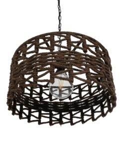 GLOBOSTAR® VERA 999-0069 Boho Κρεμαστό Φωτιστικό Οροφής με Ντουί 1 x E27 AC 220-240V IP20 – Καφέ – Μ50 x Π50 x Υ25cm