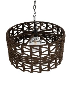 GLOBOSTAR® VERA 999-0069 Boho Κρεμαστό Φωτιστικό Οροφής με Ντουί 1 x E27 AC 220-240V IP20 – Καφέ – Μ50 x Π50 x Υ25cm