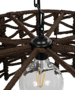 GLOBOSTAR® VERA 999-0069 Boho Κρεμαστό Φωτιστικό Οροφής με Ντουί 1 x E27 AC 220-240V IP20 – Καφέ – Μ50 x Π50 x Υ25cm