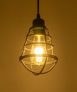 GLOBOSTAR® ALDO 999-0096 Vintage Κρεμαστό Φωτιστικό Οροφής με Ντουί 1 x E27 AC 220-240V IP20 – Μαύρο – Μ15 x Π15 x Υ24cm