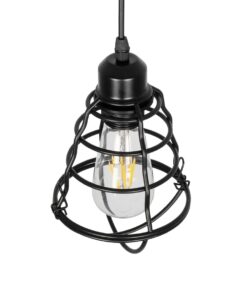 GLOBOSTAR® ALDO 999-0096 Vintage Κρεμαστό Φωτιστικό Οροφής με Ντουί 1 x E27 AC 220-240V IP20 – Μαύρο – Μ15 x Π15 x Υ24cm