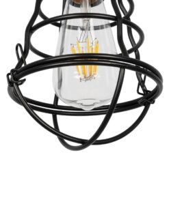 GLOBOSTAR® ALDO 999-0096 Vintage Κρεμαστό Φωτιστικό Οροφής με Ντουί 1 x E27 AC 220-240V IP20 – Μαύρο – Μ15 x Π15 x Υ24cm