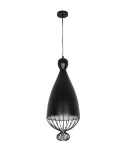 GLOBOSTAR® SOBRINO 999-0110 Vintage Κρεμαστό Φωτιστικό Οροφής με Ντουί 1 x E27 AC 220-240V IP20 – Μαύρο – Μ26 x Π26 x Υ70cm