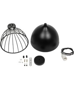 GLOBOSTAR® SOBRINO 999-0111 Vintage Κρεμαστό Φωτιστικό Οροφής με Ντουί 1 x E27 AC 220-240V IP20 – Μαύρο – Μ28 x Π28 x Υ47cm
