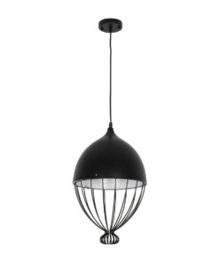 GLOBOSTAR® SOBRINO 999-0111 Vintage Κρεμαστό Φωτιστικό Οροφής με Ντουί 1 x E27 AC 220-240V IP20 – Μαύρο – Μ28 x Π28 x Υ47cm