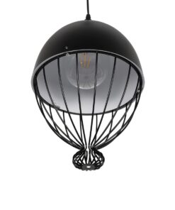 GLOBOSTAR® SOBRINO 999-0111 Vintage Κρεμαστό Φωτιστικό Οροφής με Ντουί 1 x E27 AC 220-240V IP20 – Μαύρο – Μ28 x Π28 x Υ47cm