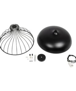 GLOBOSTAR® SOBRINO 999-0112 Vintage Κρεμαστό Φωτιστικό Οροφής με Ντουί 1 x E27 AC 220-240V IP20 – Μαύρο – Μ45 x Π45 x Υ45cm