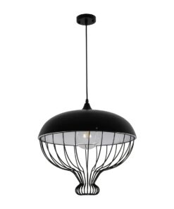 GLOBOSTAR® SOBRINO 999-0112 Vintage Κρεμαστό Φωτιστικό Οροφής με Ντουί 1 x E27 AC 220-240V IP20 – Μαύρο – Μ45 x Π45 x Υ45cm