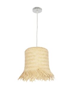 GLOBOSTAR® HAWAII 999-0125 Boho Κρεμαστό Φωτιστικό Οροφής με Ντουί 1 x E27 AC 220-240V IP20 – Μπεζ – Μ30 x Π30 x Υ30cm