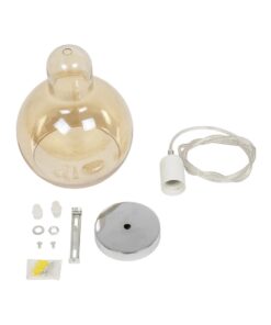GLOBOSTAR® LUCREZIA 999-0143 Μοντέρνο Κρεμαστό Φωτιστικό Οροφής με Ντουί 1 x E27 AC 220-240V IP20 – Μελί – Μ18 x Π18 x Υ24cm