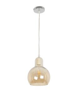 GLOBOSTAR® LUCREZIA 999-0143 Μοντέρνο Κρεμαστό Φωτιστικό Οροφής με Ντουί 1 x E27 AC 220-240V IP20 – Μελί – Μ18 x Π18 x Υ24cm