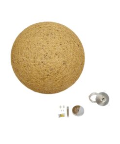 GLOBOSTAR® OCEANA 999-0155 Boho Κρεμαστό Φωτιστικό Οροφής με Ντουί 1 x E27 AC 220-240V IP20 – Μπεζ & Χρυσό – Μ60 x Π60 x Υ60cm