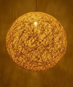 GLOBOSTAR® OCEANA 999-0155 Boho Κρεμαστό Φωτιστικό Οροφής με Ντουί 1 x E27 AC 220-240V IP20 – Μπεζ & Χρυσό – Μ60 x Π60 x Υ60cm