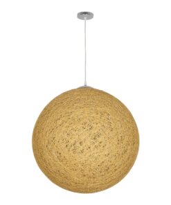 GLOBOSTAR® OCEANA 999-0155 Boho Κρεμαστό Φωτιστικό Οροφής με Ντουί 1 x E27 AC 220-240V IP20 – Μπεζ & Χρυσό – Μ60 x Π60 x Υ60cm