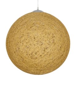 GLOBOSTAR® OCEANA 999-0155 Boho Κρεμαστό Φωτιστικό Οροφής με Ντουί 1 x E27 AC 220-240V IP20 – Μπεζ & Χρυσό – Μ60 x Π60 x Υ60cm