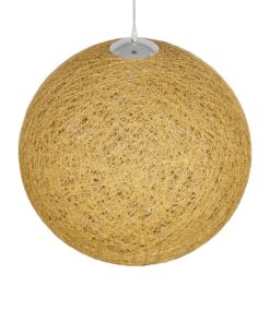 GLOBOSTAR® OCEANA 999-0155 Boho Κρεμαστό Φωτιστικό Οροφής με Ντουί 1 x E27 AC 220-240V IP20 – Μπεζ & Χρυσό – Μ60 x Π60 x Υ60cm