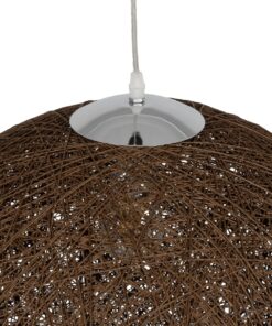 GLOBOSTAR® OCEANA 999-0156 Boho Κρεμαστό Φωτιστικό Οροφής με Ντουί 1 x E27 AC 220-240V IP20 – Καφέ – Μ60 x Π60 x Υ60cm