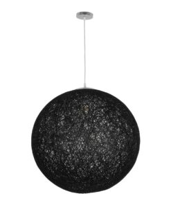 GLOBOSTAR® OCEANA 999-0157 Boho Κρεμαστό Φωτιστικό Οροφής με Ντουί 1 x E27 AC 220-240V IP20 – Μαύρο – Μ60 x Π60 x Υ60cm