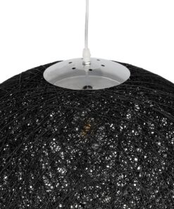 GLOBOSTAR® OCEANA 999-0157 Boho Κρεμαστό Φωτιστικό Οροφής με Ντουί 1 x E27 AC 220-240V IP20 – Μαύρο – Μ60 x Π60 x Υ60cm