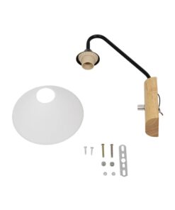 GLOBOSTAR® ALESSIA 999-0177 Μοντέρνο Φωτιστικό Τοίχου – Απλίκα με Ντουί 1 x E27 AC 220-240V IP20 – Μπεζ & Μαύρο – Μ18 x Π26 x Υ29cm